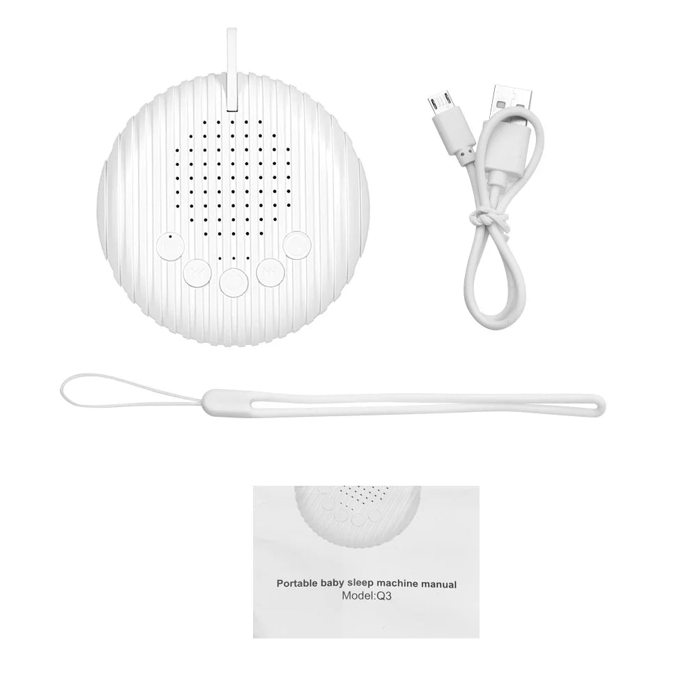 Portable White Noise Sound Machine Baby Sleep Machine 10 Soothing Sounds Volume Adjustable Built-in Rechargeable Battery USB