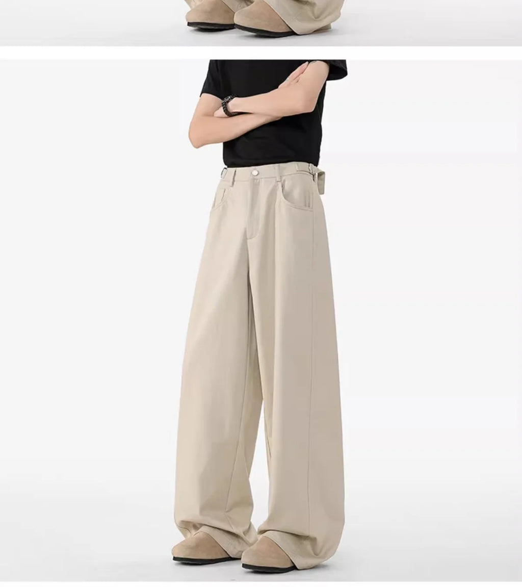 Men's Oversized Wide Leg Trousers High Waist Relaxed Fit Pants