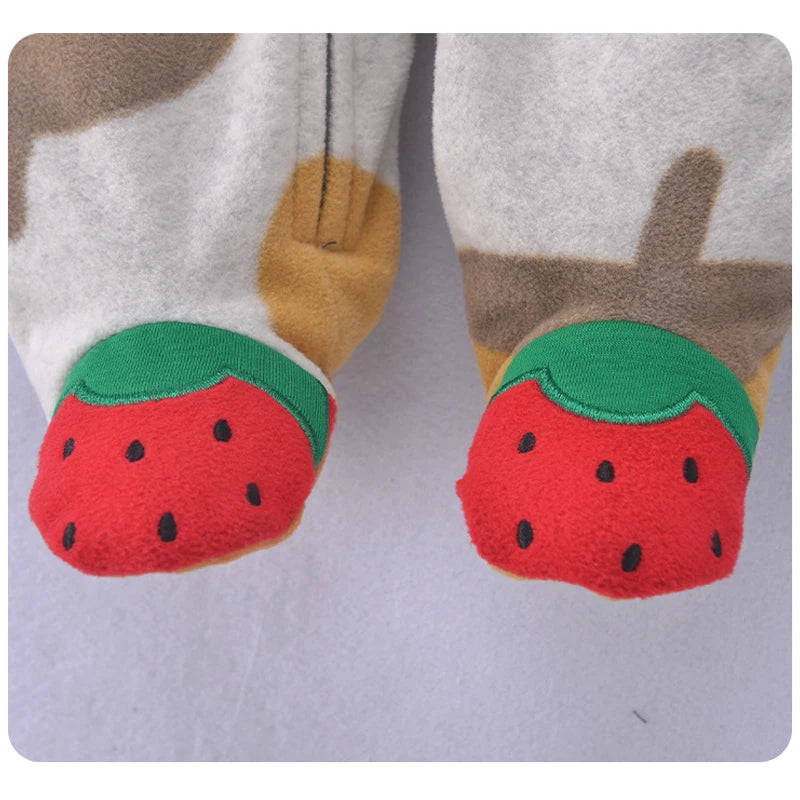 Newborn Baby Boy Girl Rompers Clothes Winter Pajamas Zipper Fleece Fall Infants Outfit Animal Jumpsuit Clothing 0 -12 Months New