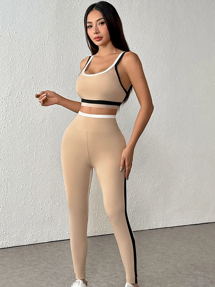Women's Pants & Camis Sports Clothing Summer Streetwear Fashion New Striped 2 Piece Casual Slim Elegant Female Knitted Clothing