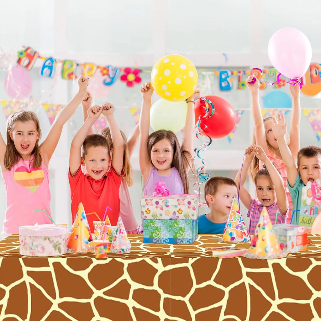 Woodland Animal Print Tablecloth Disposable Plates Napkins Cups Kids Jungle Safari Birthday Party Table Decoration & Accessories