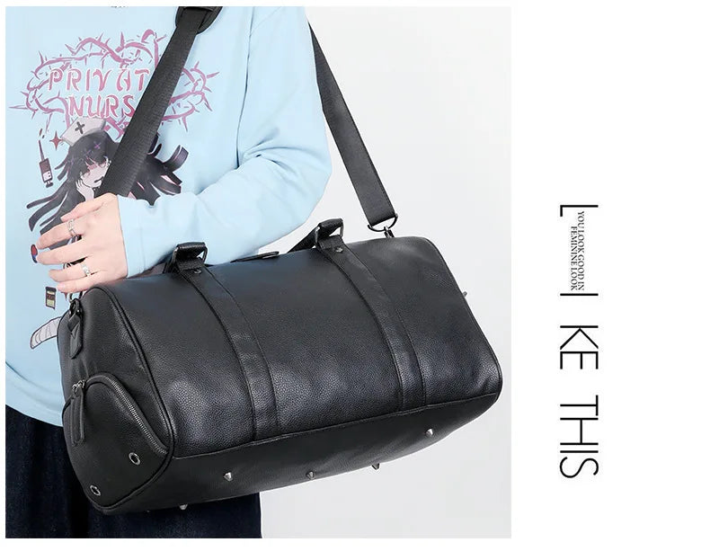 Men's Travel Bag Luxury Large Capacity  Luggage Duffle Bag Leather Portable Durable Crossbody Gym Purse Handbag Luggage Outdoor