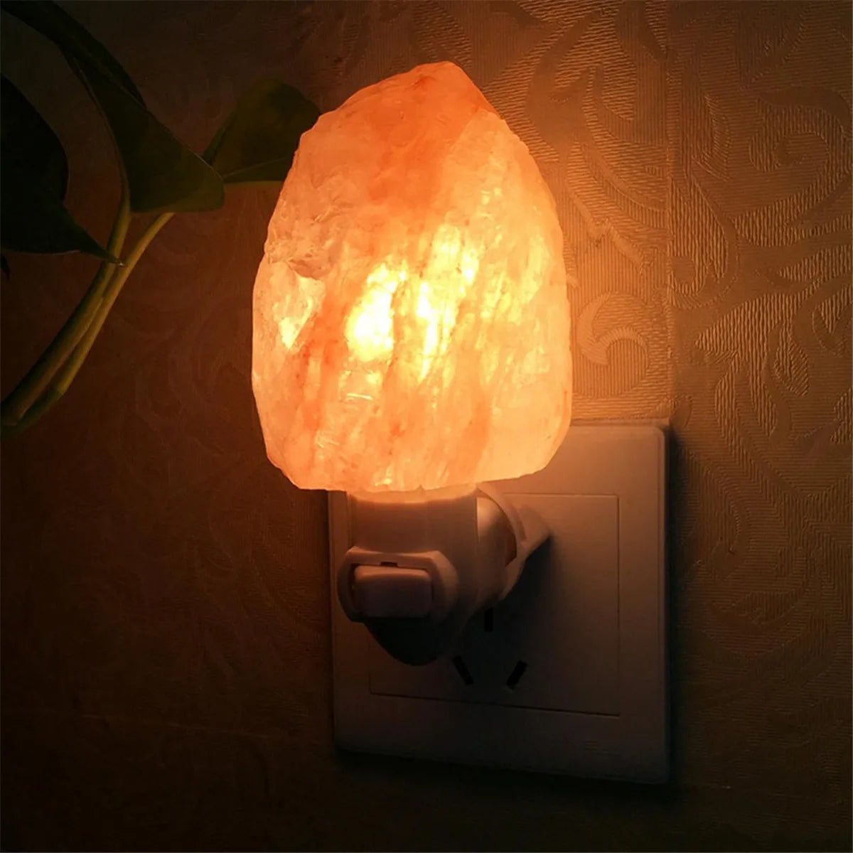 Himalayan Salt Wall Bedside Lamp, Natural Crystal, Hand Carved Night Light, Home Decor, Air Purifying Release, Negative Ions