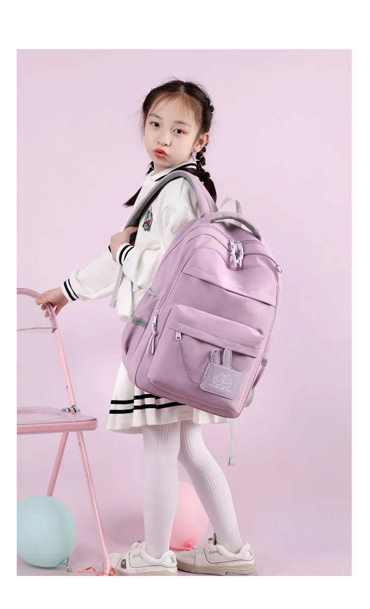 Fengdong kids school bag cute school backpack for girls children kawaii bookbag primary students gift large capacity backpack