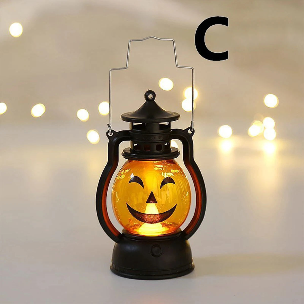 Hanging Pumpkin Lantern Light LED Ghost Lamp Halloween Candle Light Retro Small Oil Lamp Halloween Party Home Decor Horror Props