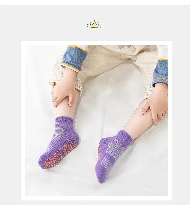 1 Pair Cartoon Children Teenagers Short Socks Boys Kids Men Sock Non-slip Sports Football Socks 1 To 10 Year
