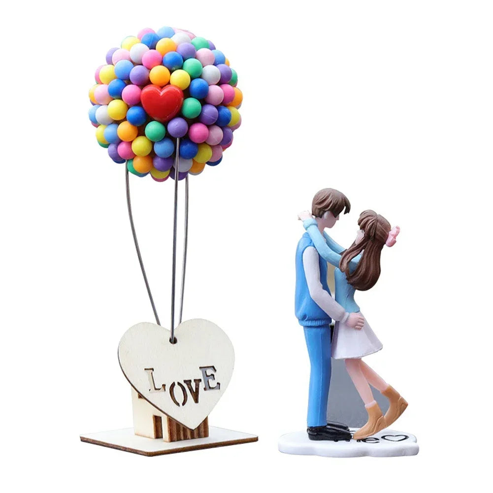 Cartoon Couples Car Decoration Accessories Romantic Lovers Figurines Balloon Ornament Auto Interior Dashboard Accessories Gifts