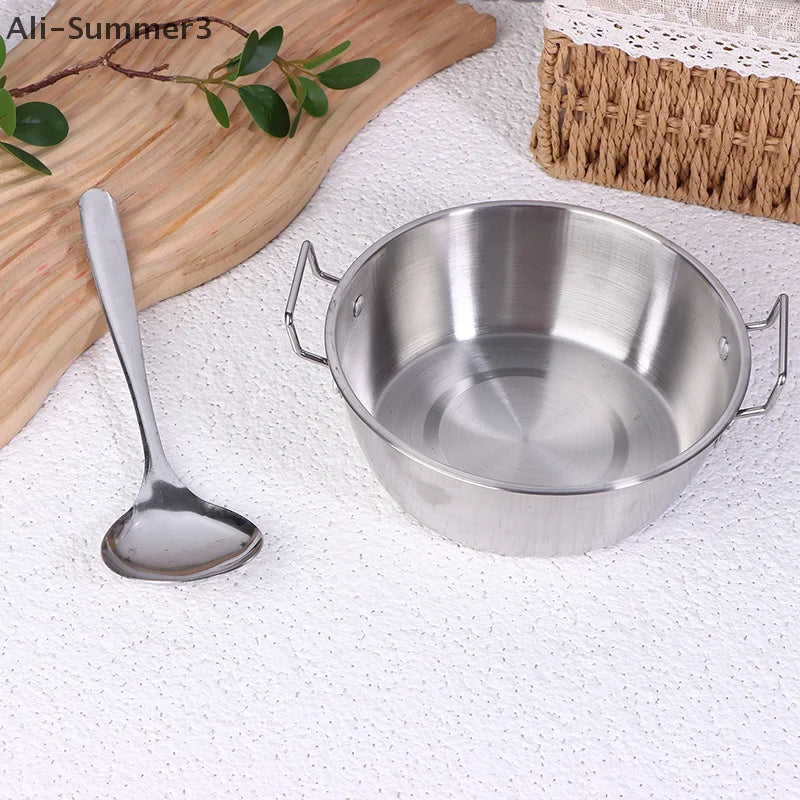 Stainless Steel Seafood Rice Pot Home Cooking Paella Pan Picnic Snack Plates Cookware Saucepan Dry Pots With Handle For Kitchen