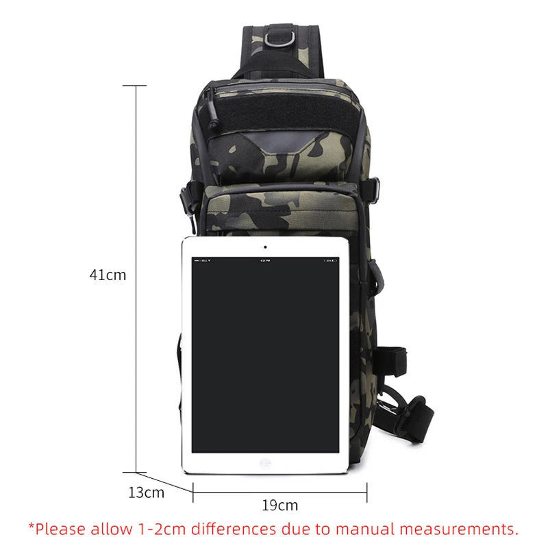 Men Chest Bag Molle Fanny Pack Outdoor Sport Fishing Hunting Camping Hiking Tactical Hook and Loop Fastener Sling Shoulder Bag