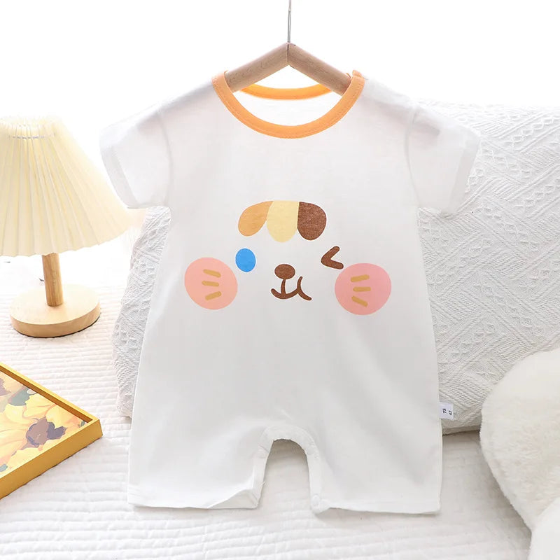 2025 Infant Toddler Crawling Clothes Cotton Summer Boys Girls Thin Male Baby Female Short-sleeved Romper suit Children's Onesie