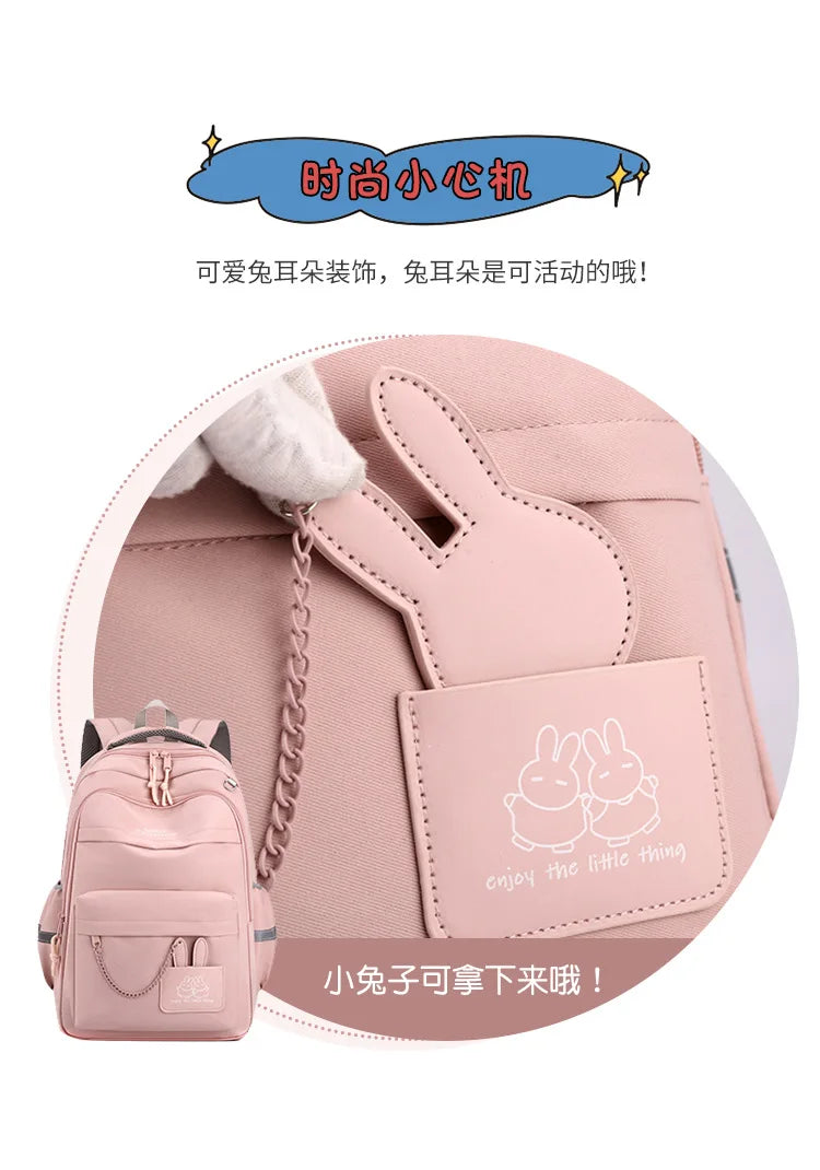 Fengdong kids school bag cute school backpack for girls children kawaii bookbag primary students gift large capacity backpack