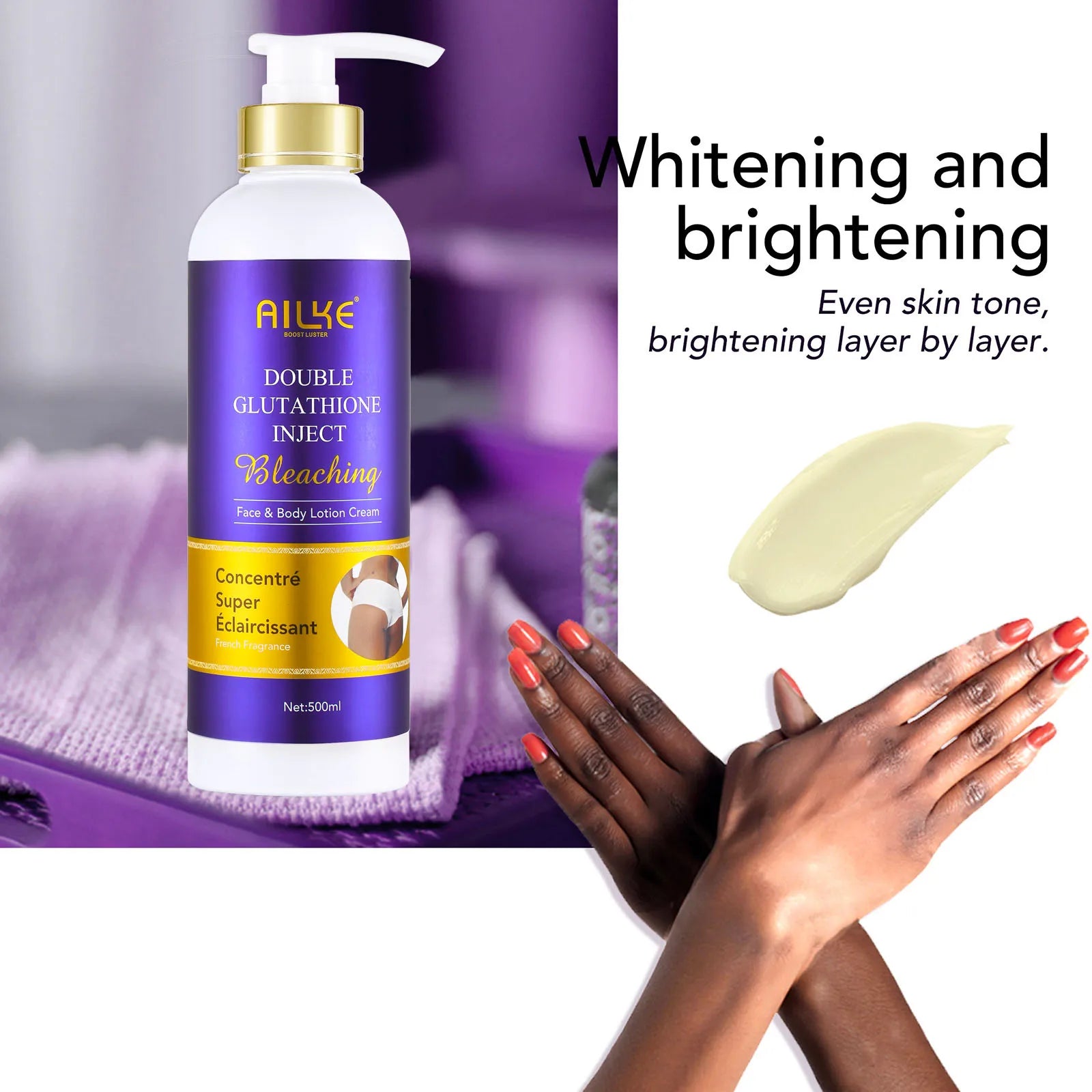 AILKE Double Glutathione Whitening Daily Skin Care, Clean Skin, Lightening, Even Toning, Remove Melanin, For All Skin Types