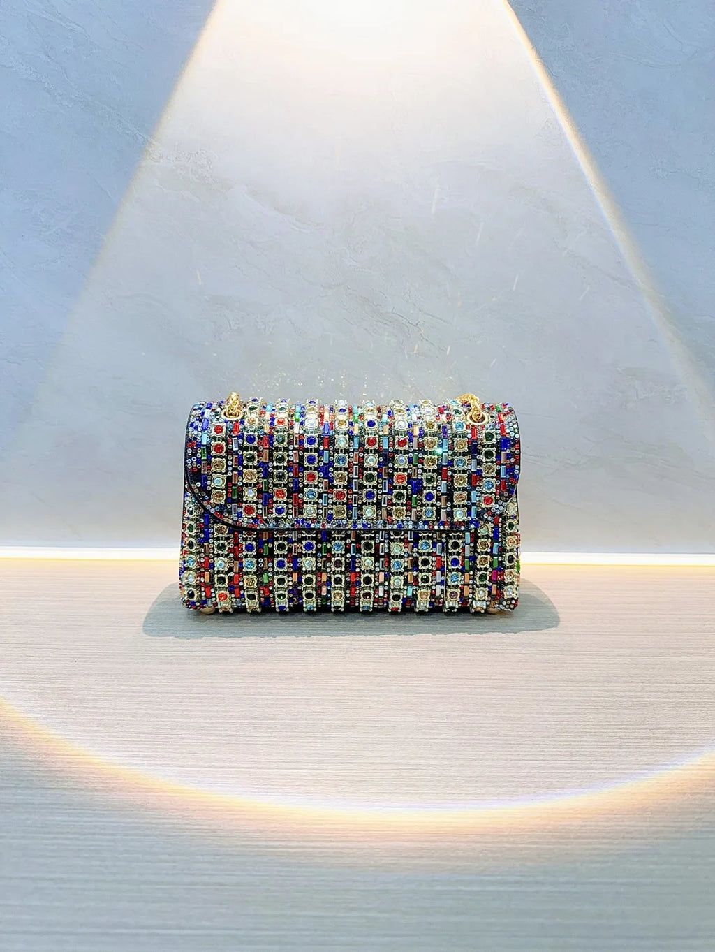 Full Rhinestone Women's Evening Clutch Bag luxury Leather Chain Handbag Elegant Wedding Party Diamond Wallet Rectangular Purse