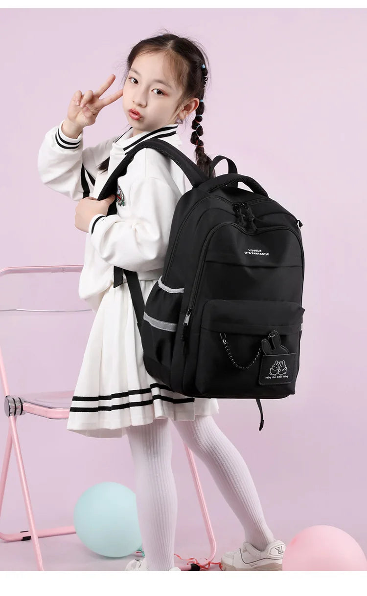 Fengdong kids school bag cute school backpack for girls children kawaii bookbag primary students gift large capacity backpack