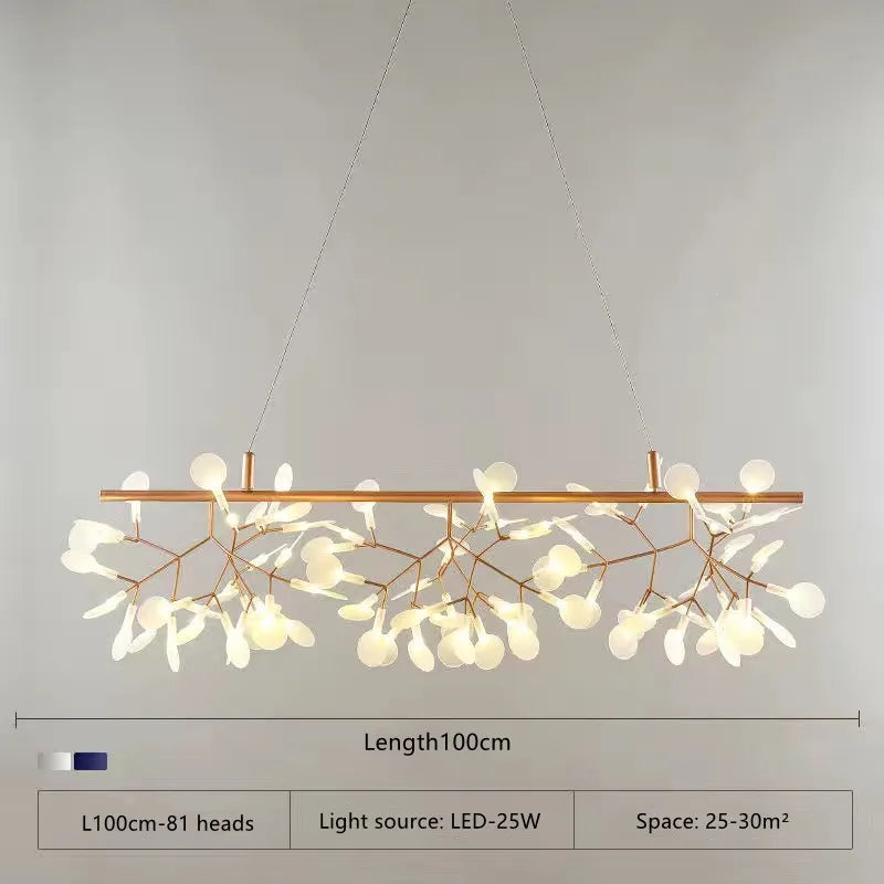 Nordic LED Firefly Ceiling Chandelier Modern Living Dining Room Pendant Lamp Bedroom Hanging Light Lustre Home Decor Fixture2023