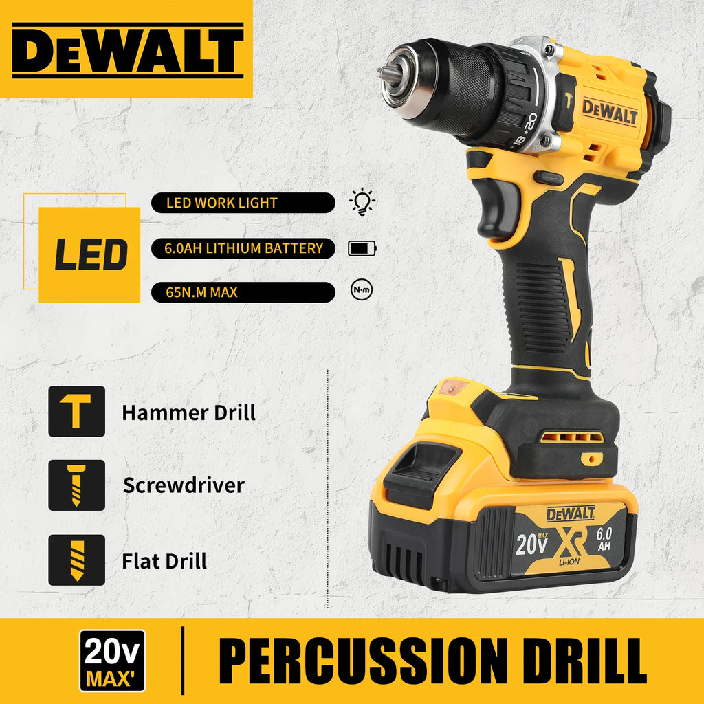 Dewalt 20V DCD805 Cordless Impact Drill Brushless Impact Drill/driver Kit Tool, Car Repair Tool