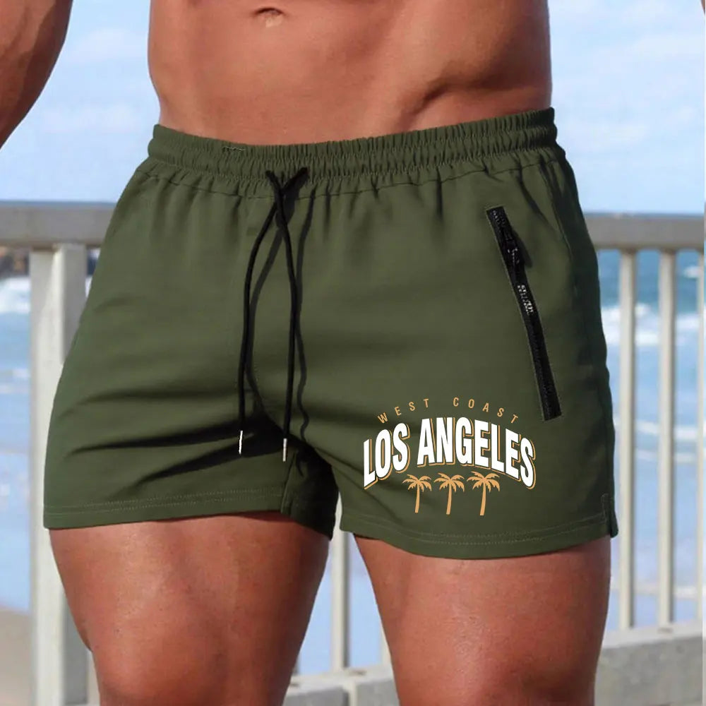 Men's Swimming Trunks Summer Gyms Fitness Bodybuilding Coconut Tree Print Beach Shorts Boxer Trunks Men Running Sport Sportwaer