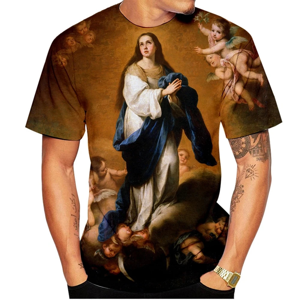 Summer Hot Selling Fashionable Santa Maria 3D Printed T-shirt Fun Men's and Women's Personalized Casual T-shirt