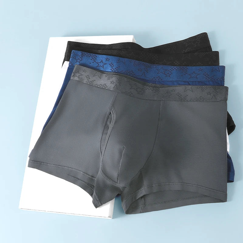 Men's Underwear, Men's Boxer Briefs, Boys' Underpants, Comfortable and Breathable Youth Boxer Briefs, Large Size Shorts