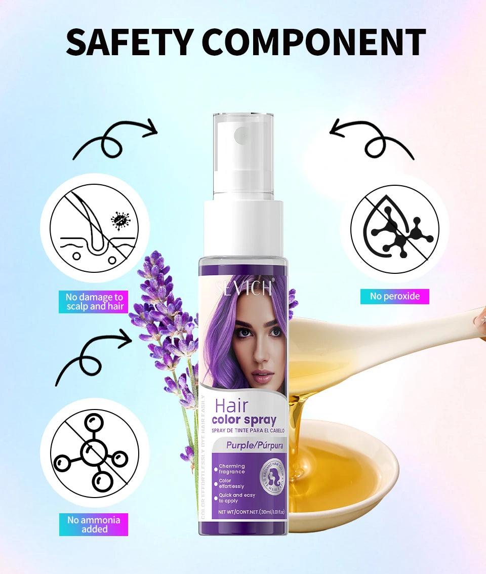 Hair Color Spray Hairs Dyed Hair Colour Styling Product Long Lasting Dye for Hair Beards Coloring Temporary Hair Colour Cream