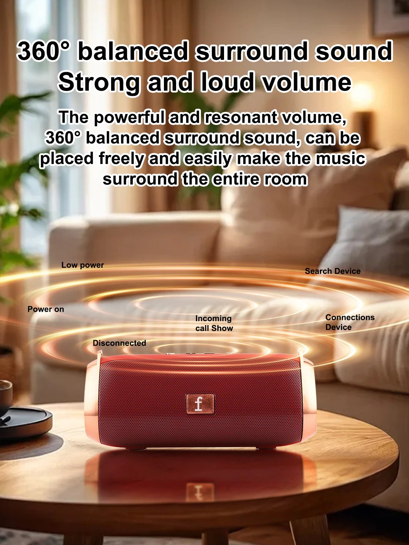 Portable Speaker Wireless Bluetooth Subwoofer Outdoor Waterproof Speaker Plug-in Voice Prompt Small Speaker Holiday Gift