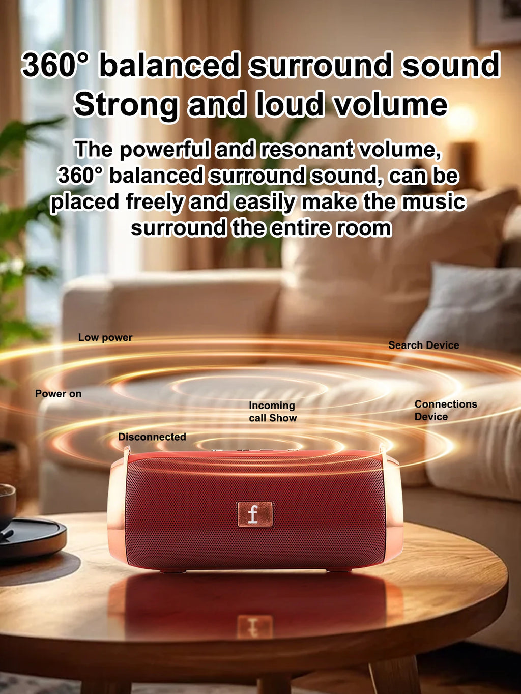 Portable Speaker Wireless Bluetooth Subwoofer Outdoor Waterproof Speaker Plug-in Voice Prompt Small Speaker Holiday Gift
