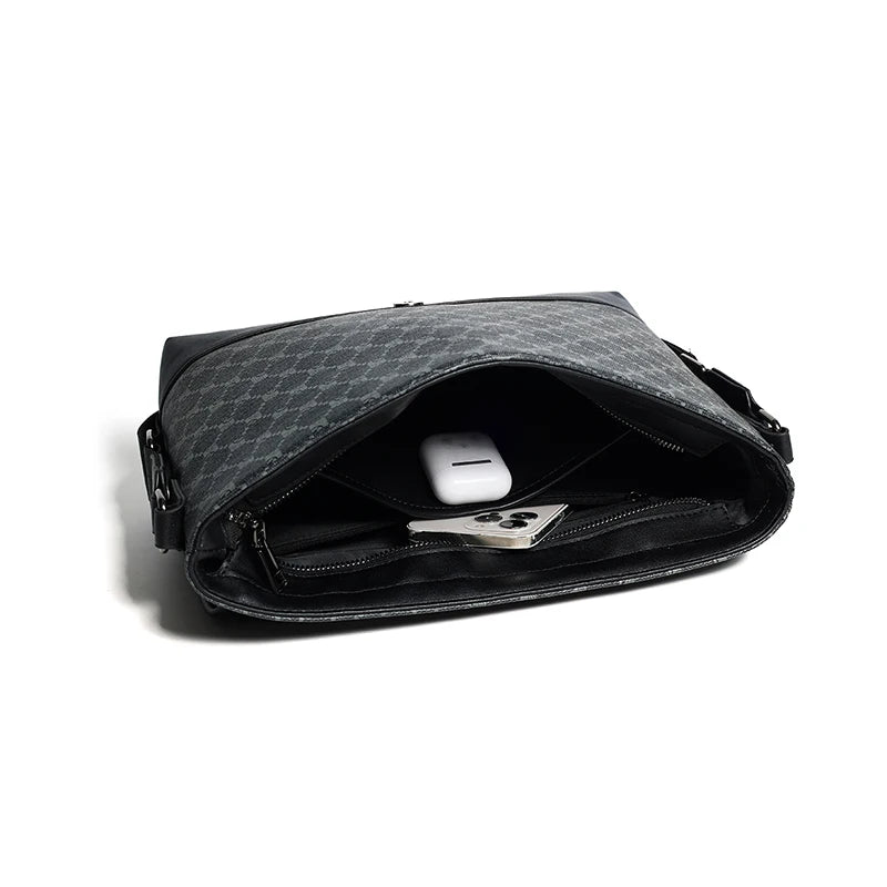 Business Leather Large Crossbody Bag for Men Bags Designer Casual Man Messenger Bag Male Sling Pack Work Shoulder Bag Luxury