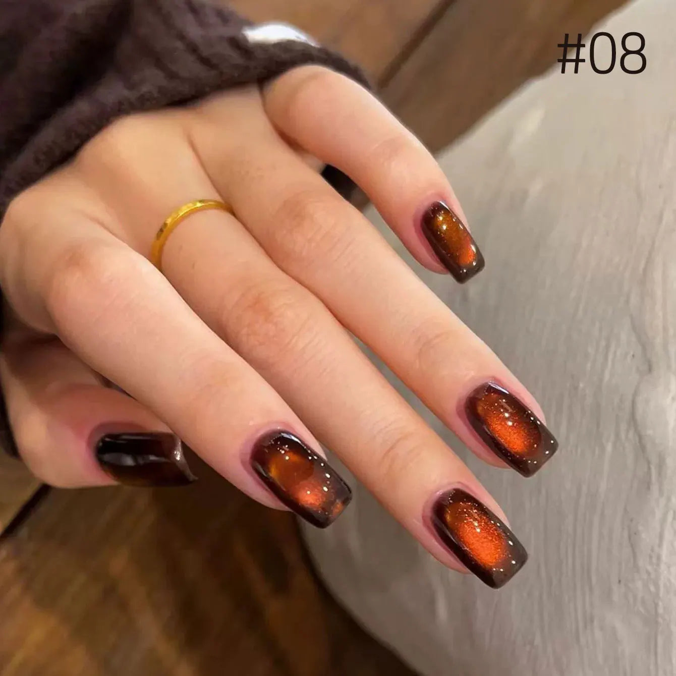 10ML 1-10PCS Sunrise Cat Eye Nail Glue Popular Winter Red Colors Silk Glass Bead Chasing Light Magnet Cat Eye Nail Polish Gel