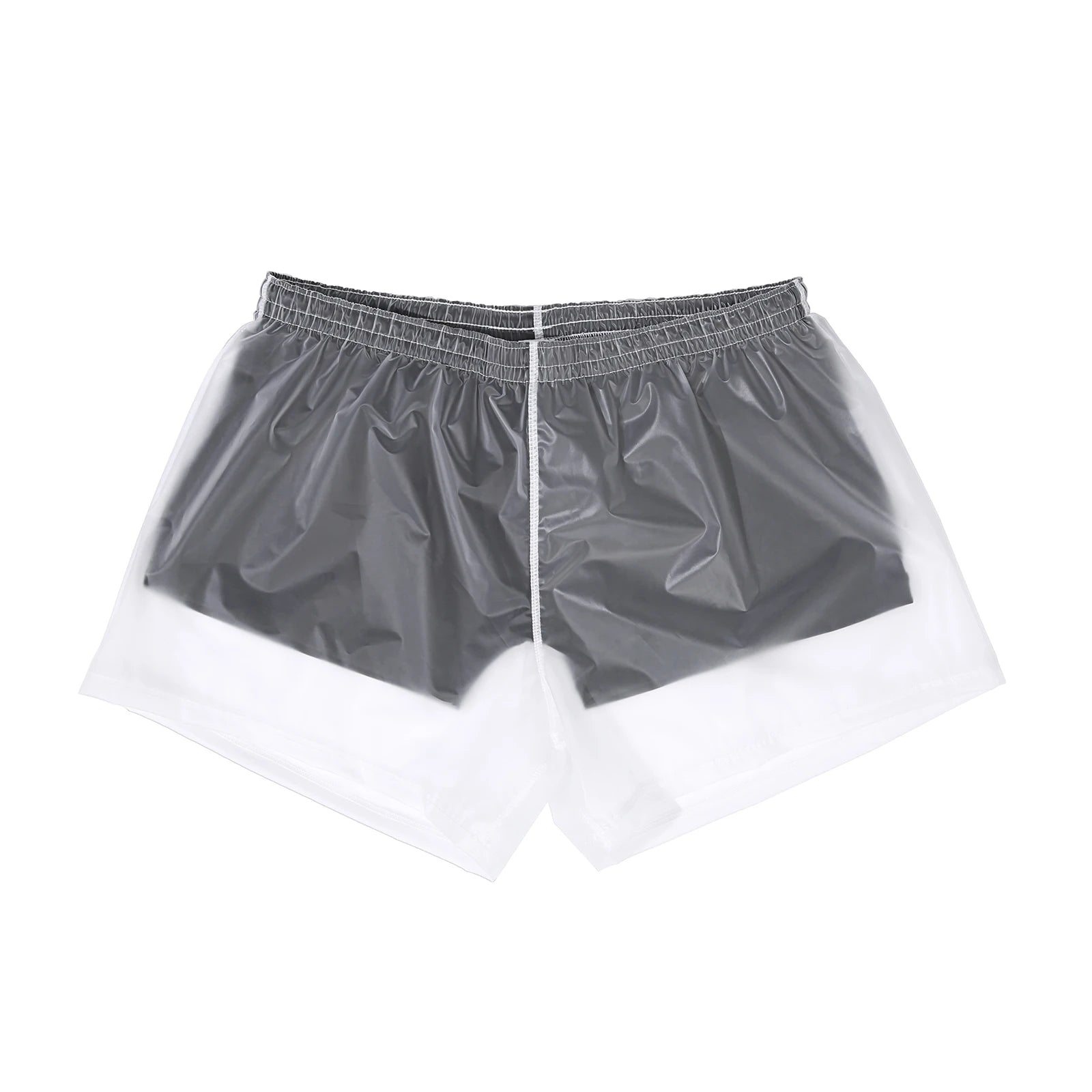 Men Beach Trunks Man Transparent Swimwear Sexy Swimming Swimsuit PVC Beachwear Shorts Boardshorts Bathing Suit Waterproof