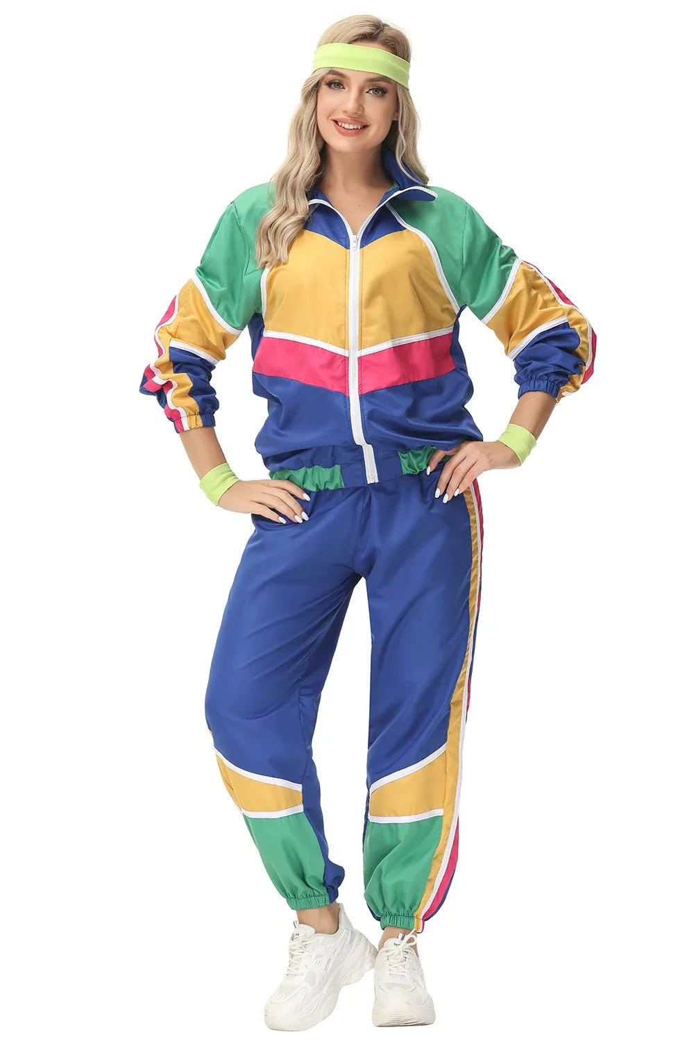 Couples Hippie Costumes for Women Men 80s 90s Retro Sportwear Hippie Disco Cosplay Costume Halloween Party Role Playing Clothes