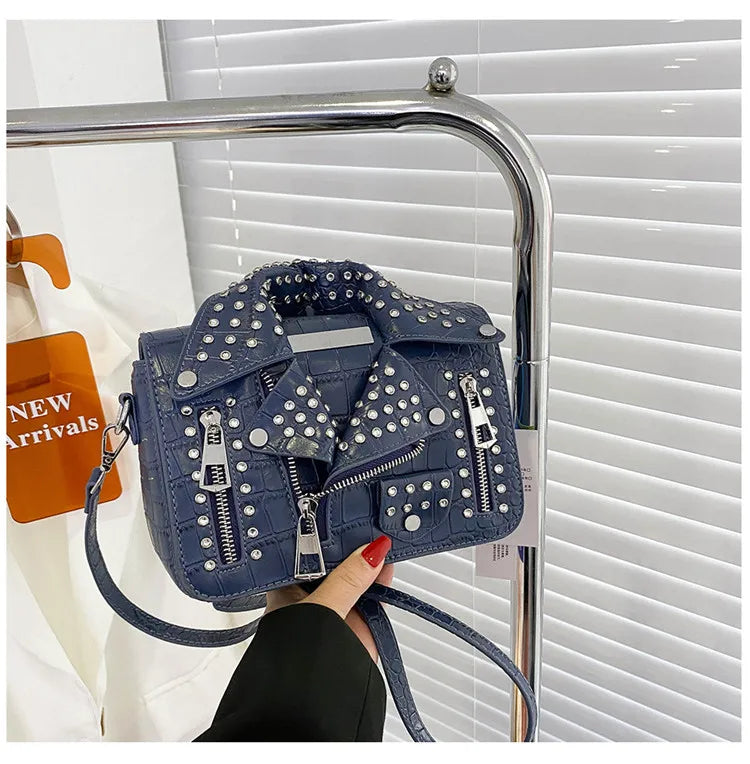 Fashion Jacket Design Crossbody Bag Rivet Clothes Shape Women Handbag Purse Brand Designer Lady Shoulder Bags Luxury Women's Bag