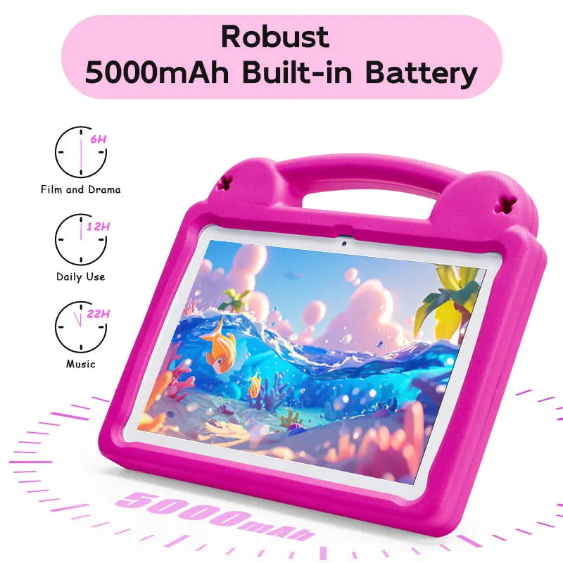 Paitanry 10.1 Inch Kids Tablet 5000Mah Octa-Core 8GB（4+4 Expand）RAM 64GB ROM A523 2.0GHZ Learning Education Children's Tablets