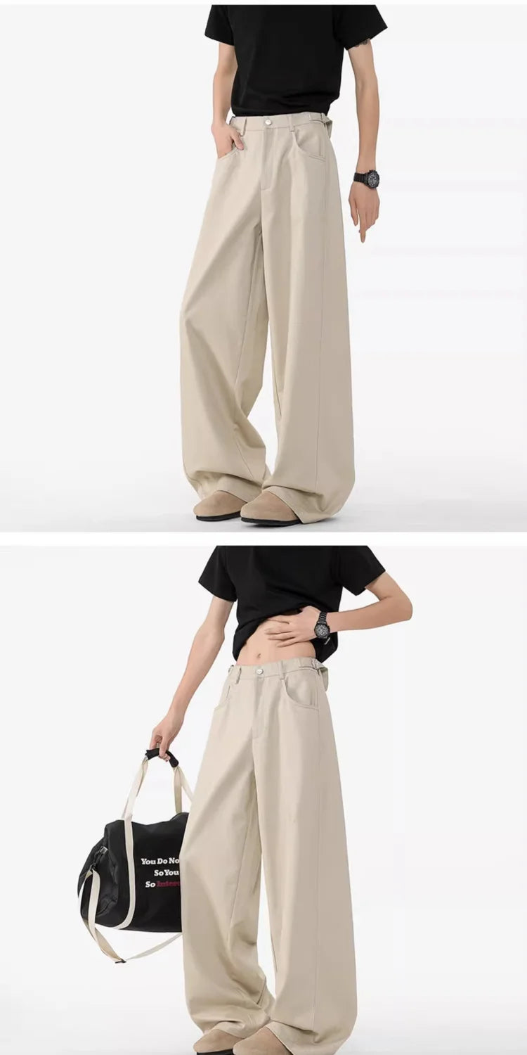 Men's Oversized Wide Leg Trousers High Waist Relaxed Fit Pants