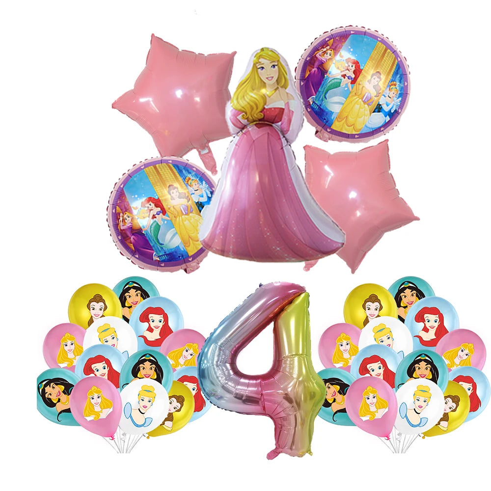 Princess Snow Queen Theme Disposable Tableware Decorations Kid Girl Birthday Party Supplies Princess Cup Plate Tablecloth Set