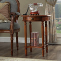 Solid Wood Sofa Side Table American Living Room round Desk European-Style Coffee Surface Casual Telephone Shelf for Entryway