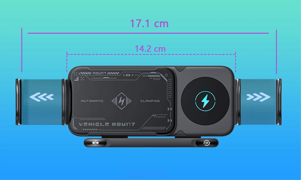 Foldable Phone Holder Car Wireless Charging Phone Mount Universal Phone Holder Intelligent Induction Electric Rotation Charger