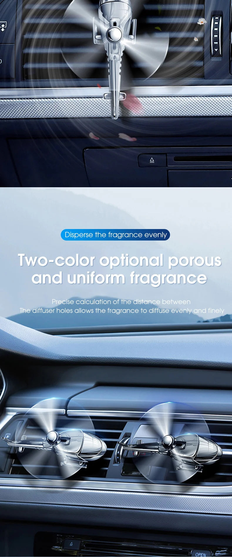Car Air Freshener Mini Helicopter Rotating Aromatherapy Purifie Odors Car Perfume Essential Oil Diffuser Car Vent Aromatherapy