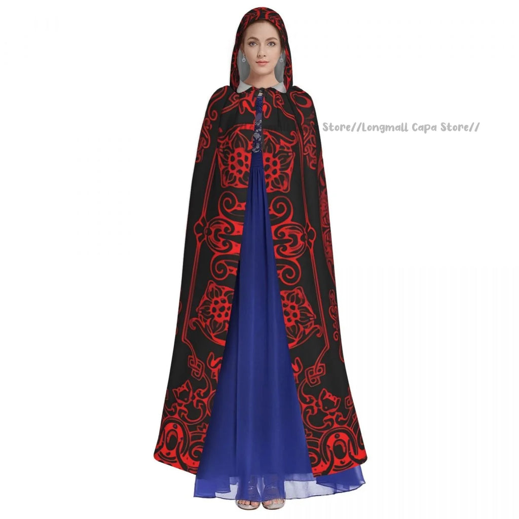 Cosplay Medieval Costumes Pentagram Baphomet Hooded Cloak Capes Long Robes Jackets Coat Carnival