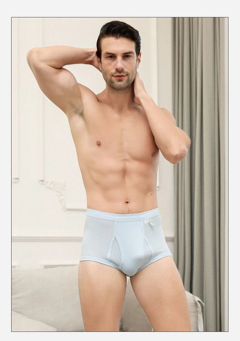 Men's Briefs Sexy Underwear Men 100%Cotton Soft Underpants Comfortable Solid Panties Male High Waist Breathable Underwear Cuecas