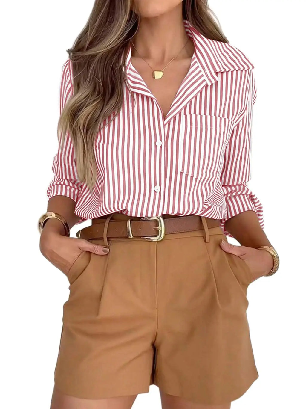 Woman Clothing Informal Long Shirt Shirt, Women's Lingerie, Cardigan Open And Stylish, Polyester Style, Full Decorative Length