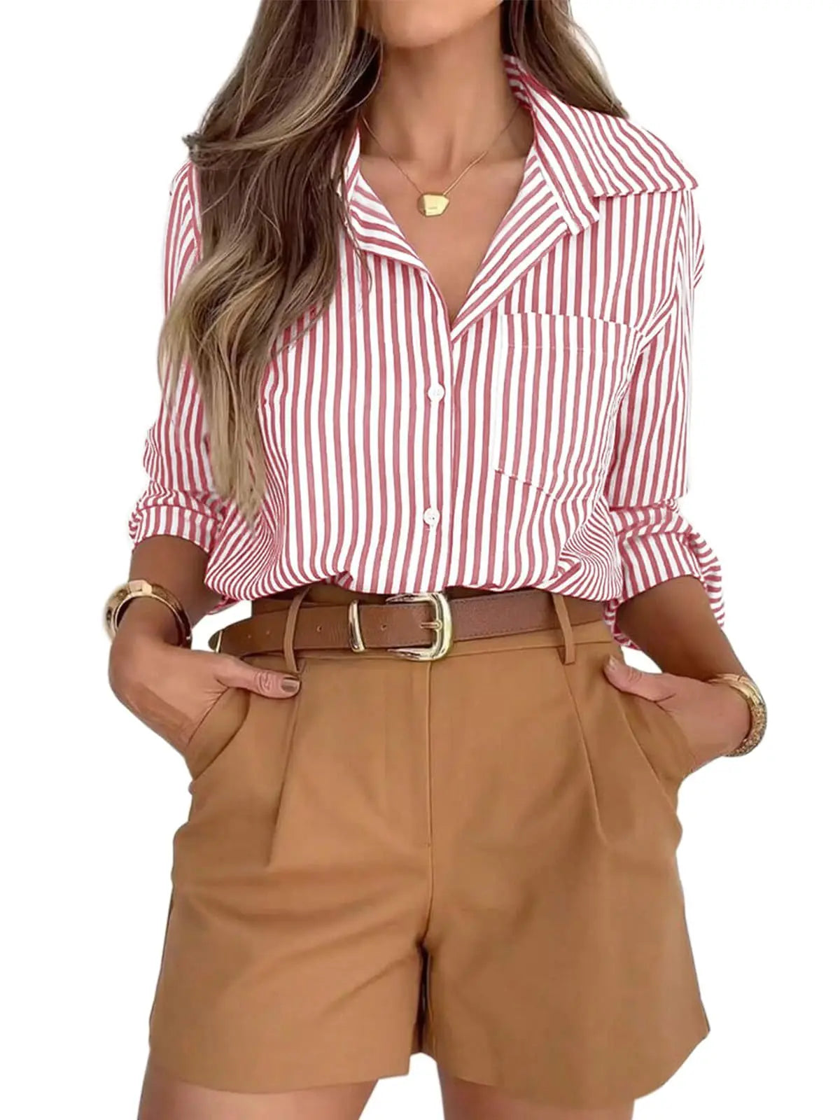 Woman Clothing Informal Long Shirt Shirt, Women's Lingerie, Cardigan Open And Stylish, Polyester Style, Full Decorative Length