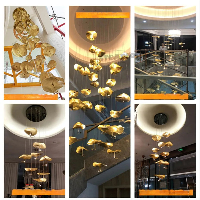 Nordic Modern LED Ceiling Chandelier for Living Dining Room Staircase Pendant Lamp Home Decor Lighting Suspension Design Fixture