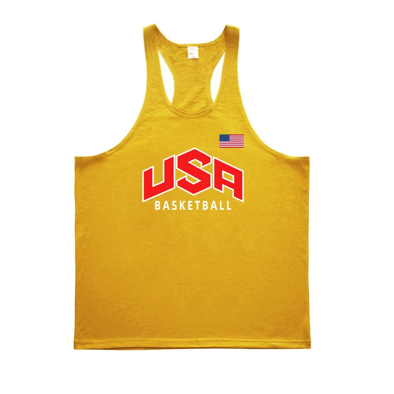 Mens Basketball Training Clothing Bodybuilding Workout Tank Tops Cotton Breathable Sport T-shirt Gym Fitness Running Singlets