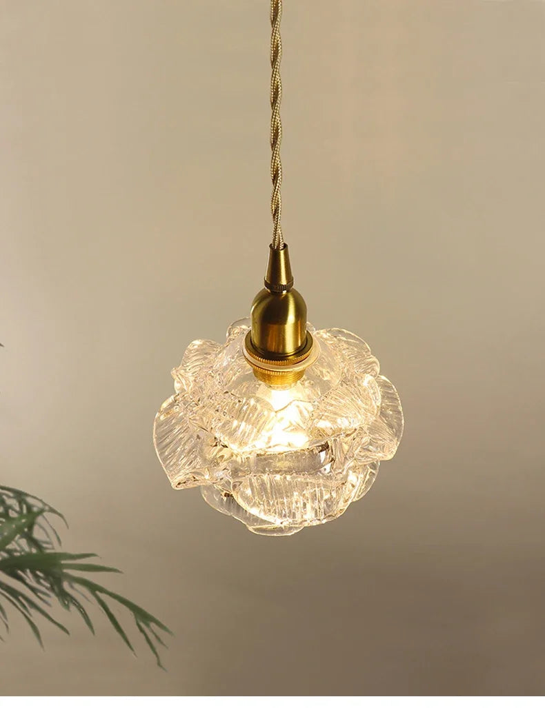 Nordic Rose Pendant Light Lustre Copper LED Ceiling Lights for Living Room Bedroom Dining Room Home Decor Wall Lamp Hanging Lamp