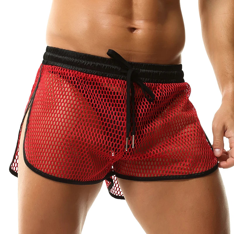 Men's Swimming Trunks Low Waist Board Shorts Mesh Breathable Swimsuit Shorts