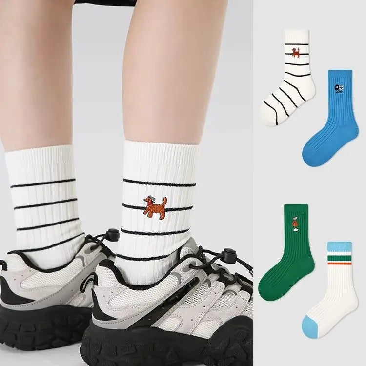 Newest Boys Girls Socks 2025 Spring Baby Cotton Socks Sport Sock  Double Needle 3-12T Children's  Socks