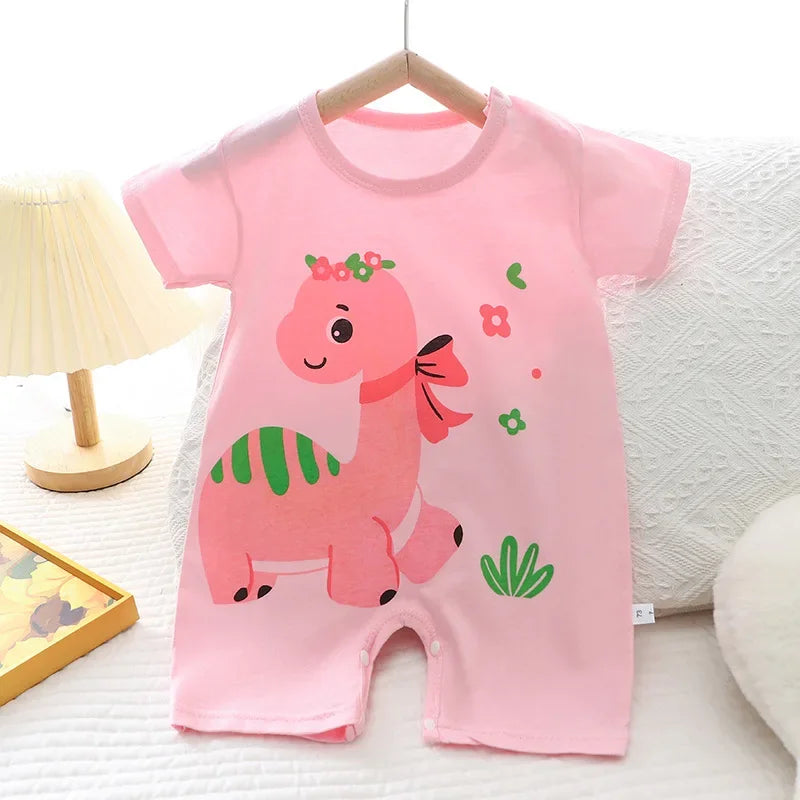 2025 Infant Toddler Crawling Clothes Cotton Summer Boys Girls Thin Male Baby Female Short-sleeved Romper suit Children's Onesie