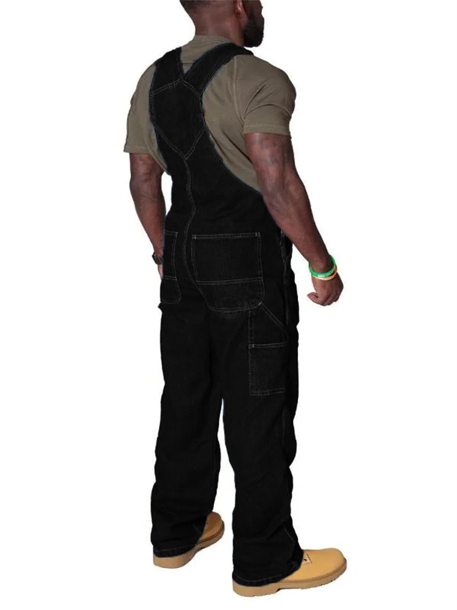 Mens Jeans Cargo Trousers Overalls for Men Fashion Denim Jumpsuit Oversized Bib Pants Men's Clothing Straight Streetwear