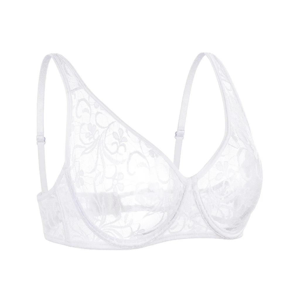 Womens Underwear Lace Bras Underwire BH Hollow Out Embroidery Elegant Casual Sexy Lingerie Tops Plus Size  Brassiere