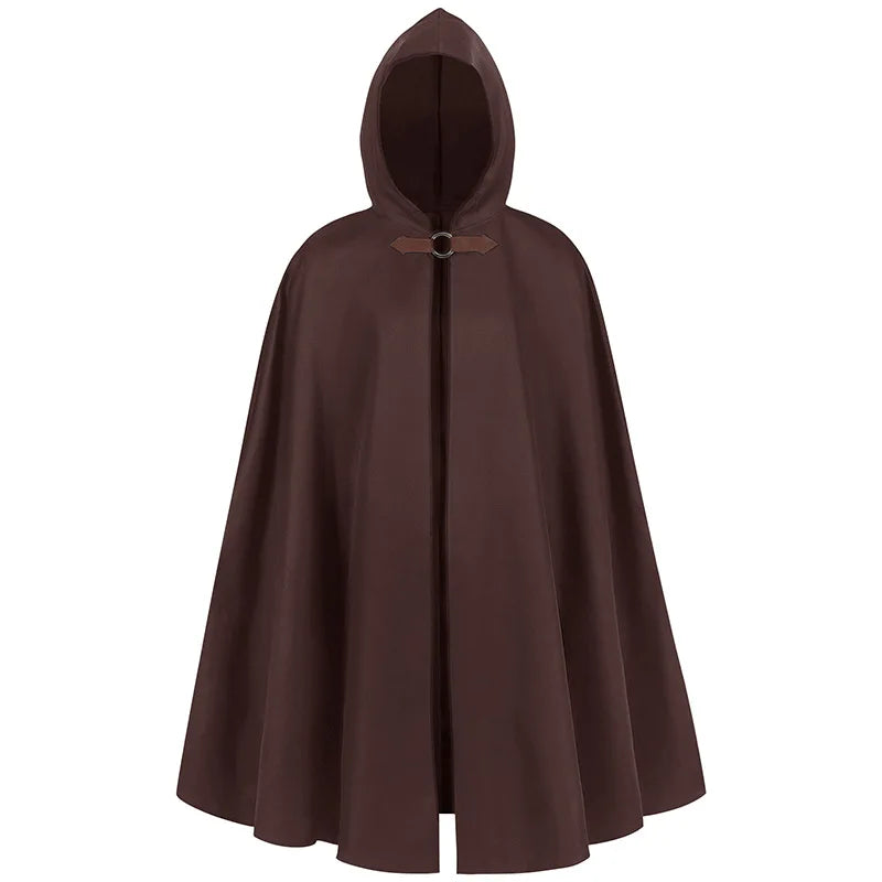 Halloween Festival Costumes Solid Long Robe Cosplay Costumes Abayas Hooded Punk Style Cloak Medieval Gothic Cape Novelty